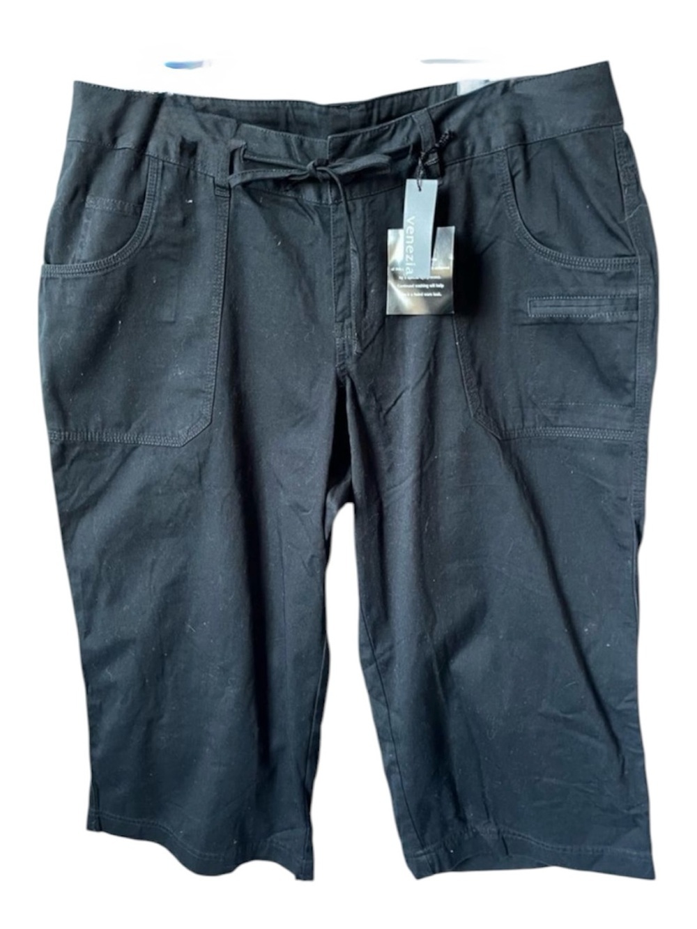 Lane Bryant Venezia Black Cotton Capri Pants Women’s Cropped Casual Pants